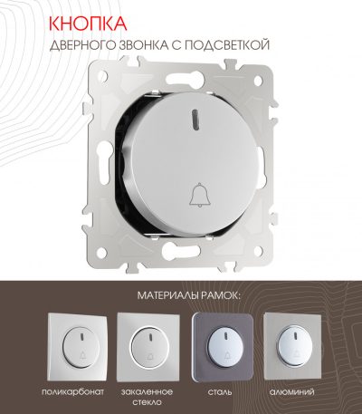 Кнопка дверного звонка с подсветкой Arte Milano 202.37-1.silver