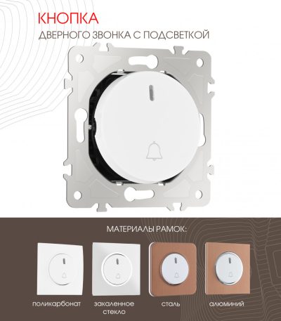 Кнопка дверного звонка с подсветкой Arte Milano 202.37-1.white