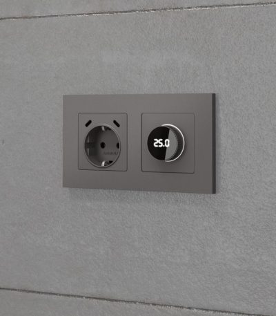 Комплект механизма электрической розетки 2USB С+C 20W с/з на винтовых зажимах 16A-250V Alfa Антрацит серый Quant Ambrella Volt MA660510 (AP6605, VM165)