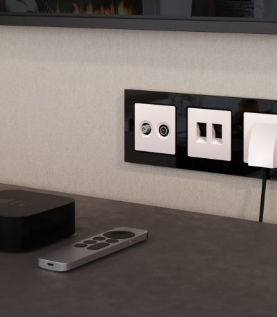 Комплект механизма компьютерной двойной розетки RJ-45 с автоматической защитной шторкой Alfa Жемчуг Quant Ambrella Volt MA212110 (AP2121, VM189)