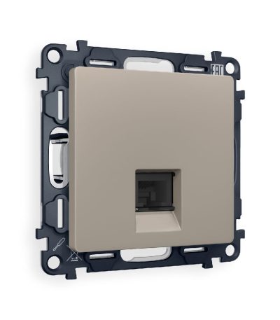 Комплект механизма компьютерной розетки RJ-45(8P8C) CAT6 со шторкой Ambrella Volt Alfa MA372010