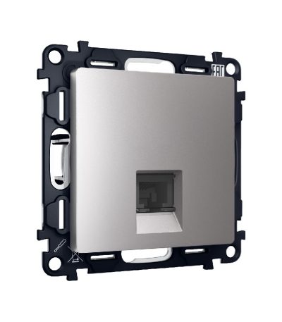 Комплект механизма компьютерной розетки RJ-45(8P8C) CAT6 со шторкой Ambrella Volt Alfa MA512010