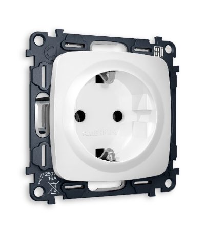 Комплект механизма розетки с/з на винтовых зажимах Ambrella Volt Omega MO126010