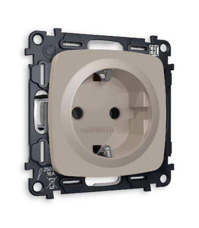 Комплект механизма розетки с/з на винтовых зажимах Ambrella Volt Omega MO366010