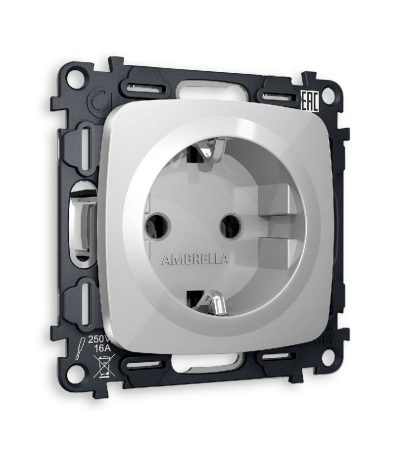 Комплект механизма розетки с/з на винтовых зажимах Ambrella Volt Omega MO406010