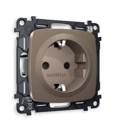 Комплект механизма розетки с/з со шторками Ambrella Volt Omega MO637010