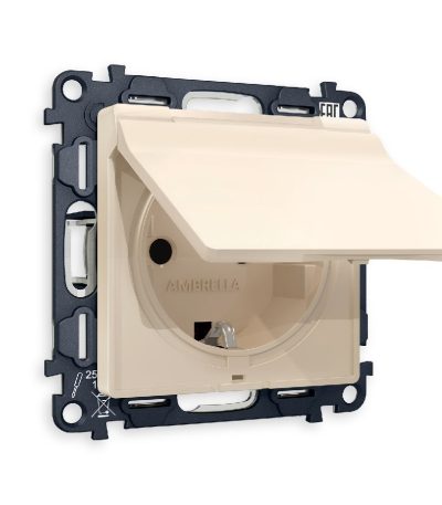 Комплект механизма розетки с/з со шторками и крышкой Ambrella Volt Alfa MA328010