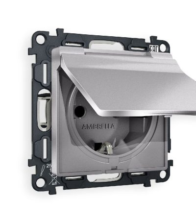 Комплект механизма розетки с/з со шторками и крышкой Ambrella Volt Alfa MA508010