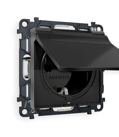 Комплект механизма розетки с/з со шторками и крышкой Ambrella Volt Alfa MA808010