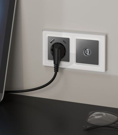 Комплект механизма TV розетки оконечной экранированной 5-1000MHz 3dB Alfa Антрацит серый Quant Ambrella Volt MA663005 (AP6630, VM199)