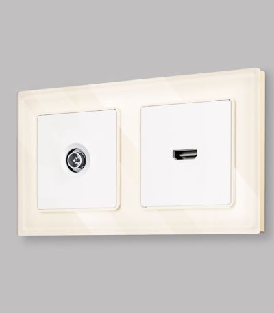 Комплект механизма TV розетки оконечной экранированной 5-1000MHz 3dB Alfa Белый матовый Quant Ambrella Volt MA133005 (AP1330, VM199)