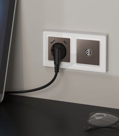 Комплект механизма TV розетки оконечной экранированной 5-1000MHz 3dB Alfa Темная бронза матовый Quant Ambrella Volt MA643005 (AP6430, VM199)