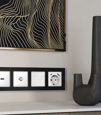 Комплект механизма TV розетки SAT 5-2400MHz 3.5dB Alfa Белый глянец Quant Ambrella Volt MA113050 (AP1130, VM215)