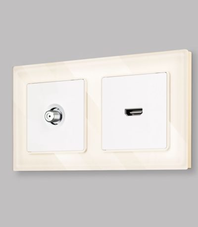 Комплект механизма TV розетки SAT 5-2400MHz 3.5dB Alfa Белый матовый Quant Ambrella Volt MA133050 (AP1330, VM215)