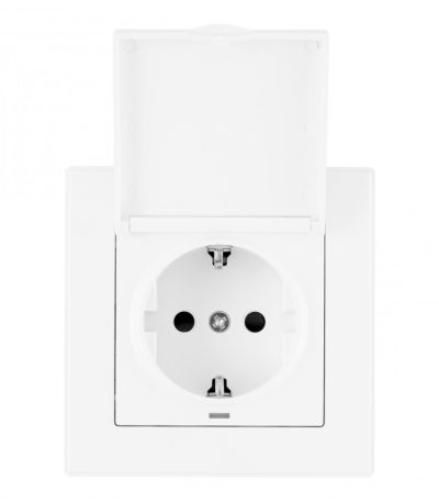 Комплект розетки с/з и шторками, защитной крышкой и рамкой Arte Milano SET06-1-41-1 white