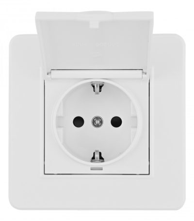 Комплект розетки с/з и шторками, защитной крышкой и рамкой Arte Milano SET16-1-41-1 white