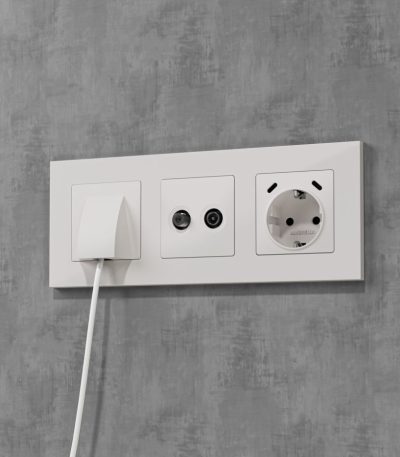 Комплект вывода кабеля с фикатором Alfa Белый матовый Quant Ambrella Volt MA135810 (AP1358, VM238)