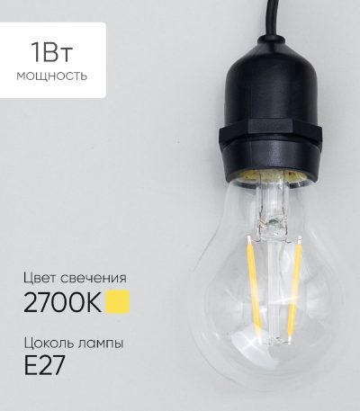 Лампа филаментная Laitcom (LTC) Professional Е27 1W 2700K FLB27-1W-2WW