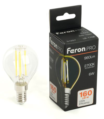 Лампа светодиодная Feron E14 6W 2700K LB-1706 51256