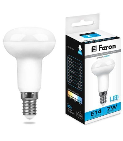 Лампа светодиодная Feron E14 7W 6400K Груша Матовая LB-450 25515