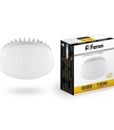 Лампа светодиодная Feron GX53 15W 2700K Таблетка Матовая LB-454 25834