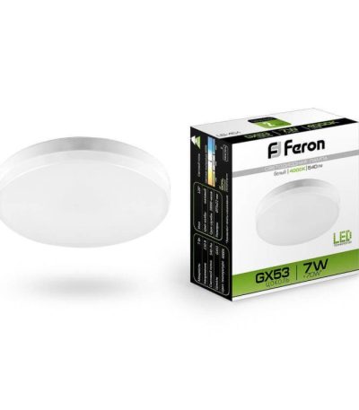 Лампа светодиодная Feron GX53 7W 4000K Таблетка Матовая LB-451 25828