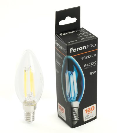 Лампа светодиодная Feron LB-1208 E14 8W 6400K 51249