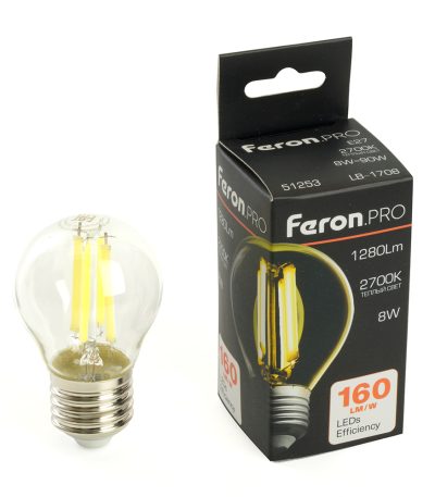 Лампа светодиодная Feron LB-1708 E27 8W 2700K 51253