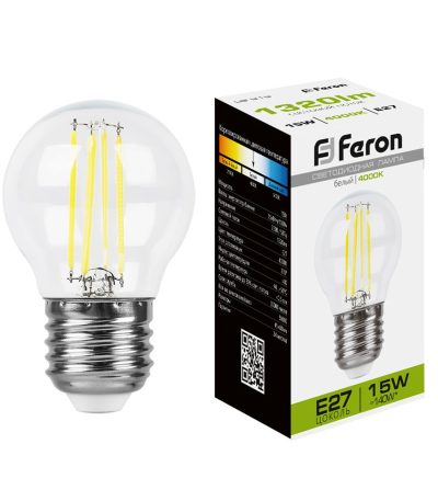 Лампа светодиодная Feron LB-515 Шарик E27 15W 4000K 38253