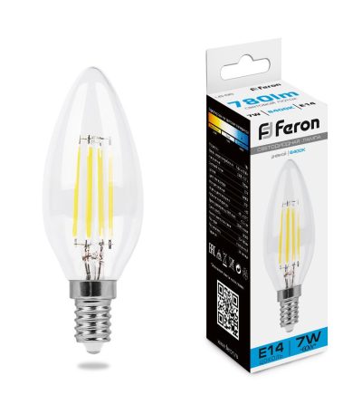 Лампа светодиодная Feron LB-66 Свеча E14 7W 6400K 38227