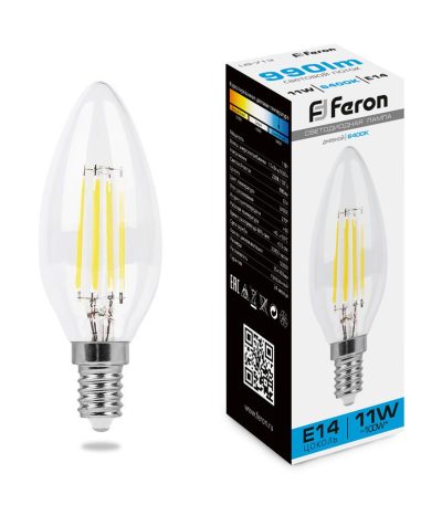 Лампа светодиодная Feron LB-713 Свеча E14 11W 6400K 38231