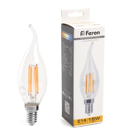 Лампа светодиодная Feron LB-718 Свеча на ветру E14 15W 2700K 38261