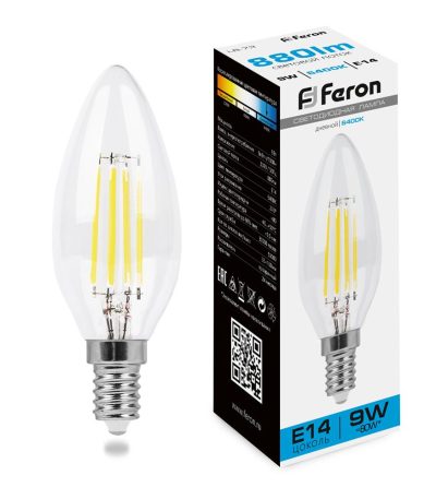 Лампа светодиодная Feron LB-73 Свеча E14 9W 6400K 38229