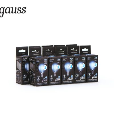 Лампа светодиодная филаментная диммируемая Gauss E14 7W 4100K прозрачная 105801207-S