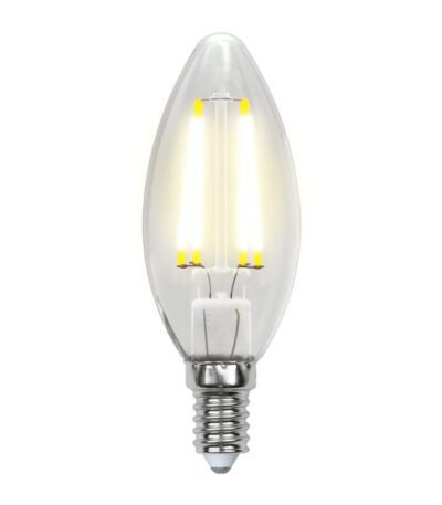 Лампа светодиодная филаментная (UL-00003247) Uniel E14 7,5W 4000K прозрачная LED-C35-7,5W/NW/E14/CL GLA01TR