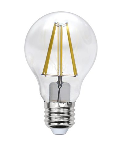 Лампа светодиодная филаментная Uniel E27 7W 3000K прозрачная LED-A60-7W/WW/E27/CL/MB GLM10TR