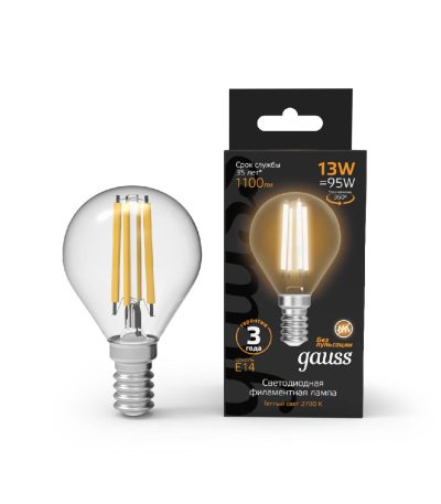 Лампа светодиодная Gauss Filament E14 13W 2700K 105801113
