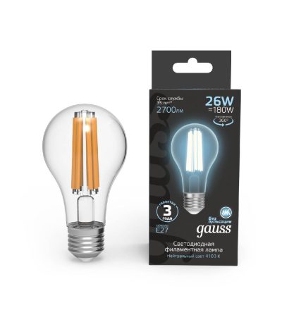 Лампа светодиодная Gauss Filament E27 26W 4100K 102902226