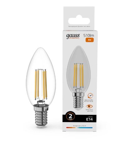 Лампа светодиодная Gauss Filament Elementary E14 8W 2700K 32118