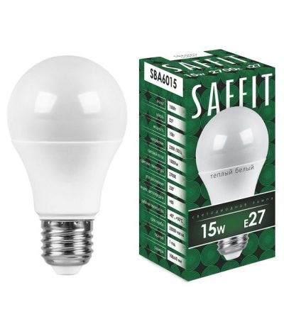 Лампа светодиодная Saffit SBA6015 шар E27 15W 2700K 55010