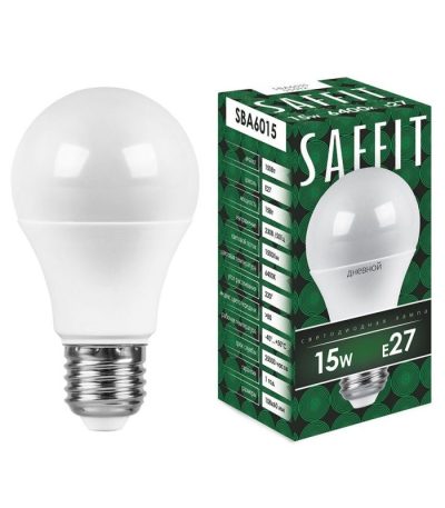 Лампа светодиодная Saffit SBA6015 шар E27 15W 6400K 55012