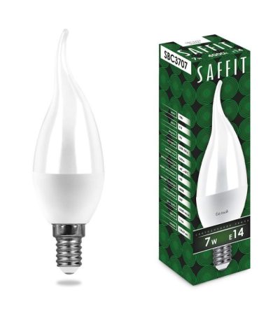 Лампа светодиодная Saffit SBC3707 Свеча на ветру E14 7W 4000K 55055