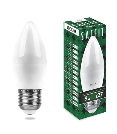 Лампа светодиодная Saffit SBC3709 Свеча E27 9W 4000K 55129