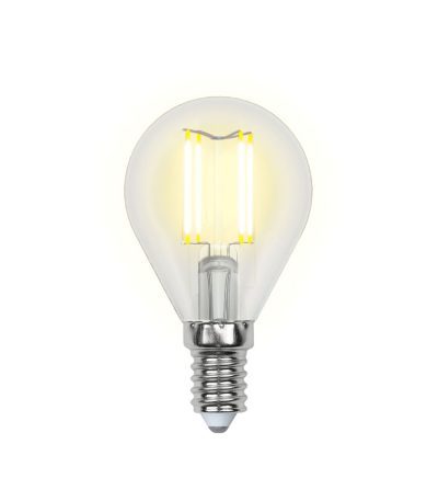 Лампа светодиодная (UL-00000197) Uniel E14 6W прозрачная LED-G45-6W/WW/E14/CL PLS02WH
