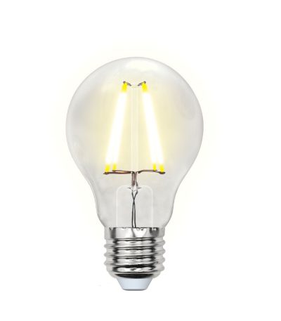 Лампа светодиодная (UL-00000198) Uniel E27 8W прозрачная LED-A60-8W/WW/E27/CL PLS02WH