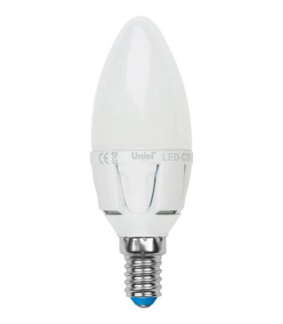 Лампа светодиодная (UL-00002411) Uniel E14 7W 4000K матовая LED-C37 7W/NW/E14/FR PLP01WH