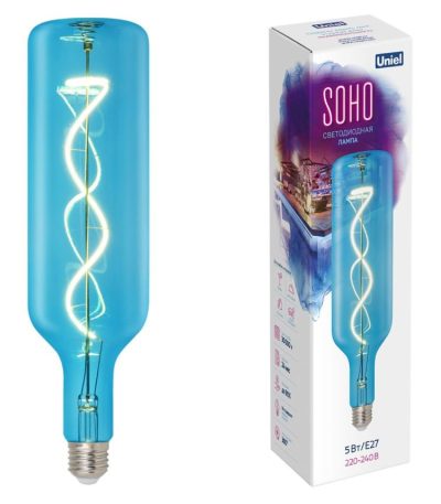 Лампа светодиодная Uniel LED-SF21-5W/SOHO/E27/CW BLUE GLS77BL UL-00007628