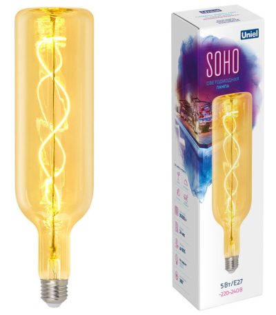 Лампа светодиодная Uniel LED-SF21-5W/SOHO/E27/CW GOLDEN GLS77GO UL-00010070