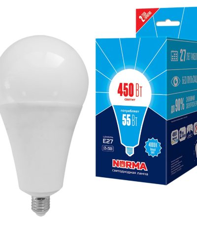 Лампа светодиодная Volpe Norma LED-A140-55W/4000K/E27/FR/NR картон UL-00005614