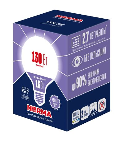 Лампа светодиодная Volpe Norma LED-G95-16W/6500K/E27/FR/NR UL-00010995